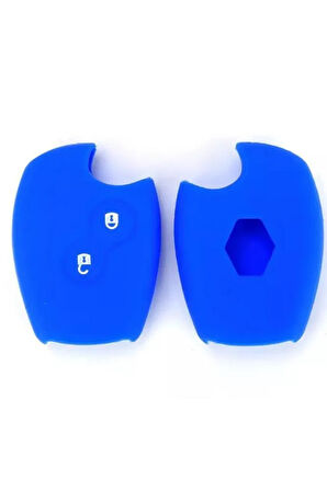 Clio Megane Duster Sandero Captur Uyumlu 2 Tuşlu Silikon Anahtar Koruma Kılıfı Mavi Renk