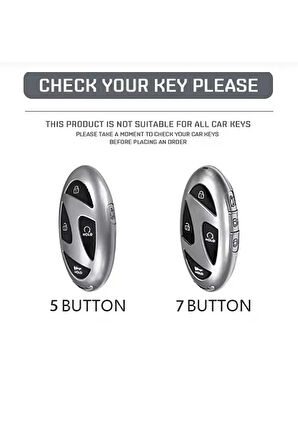 Hyundai Yeni Tucson Ioniq Kona Elantra Anahtar Kılıfı Siyah/gümüş 5 Tuşlu Model 2.Resime Bakınız