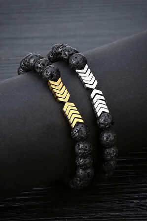 Sertifikalı Doğal Lav Mavi Hematit Taşı Doğal Taş Bileklik