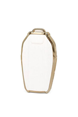 Bmw 5 Ve 7 Serisi G11 G12 G30 G31 G32 I8 I12 I15 Akıllı Anahtar Koruma Kılıfı Beyaz Gold