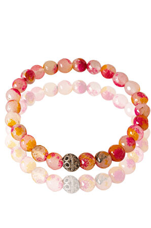 Sertifikalı Fasetli Renkli Kuvars Taşı Bileklik - Gümüş Aparatlı