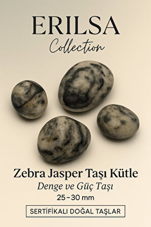 Sertifikalı Zebra Jasper Taşı Kütle 25–30 mm Denge Güç ve Koruma Taşı