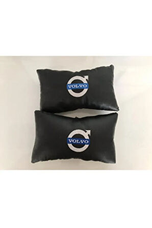 Volvo Nakışlı Deri Oto Boyun Yastığı Ve Kemer Pedi