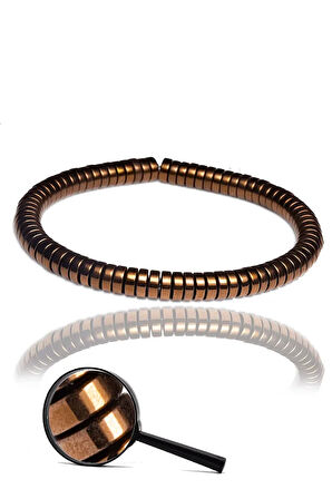 Sertifikalı Rose Silindir Aaa Hematit Taşı Bileklik - Kararmaz