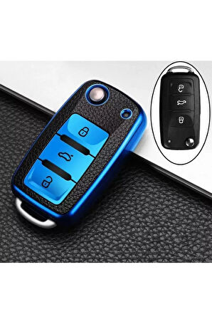 Passat Amarok Transporter Lüks Anahtar Koruma Kabı Kılıfı Mavi Renk Anahtar Teyiti Yapınız Lütfen