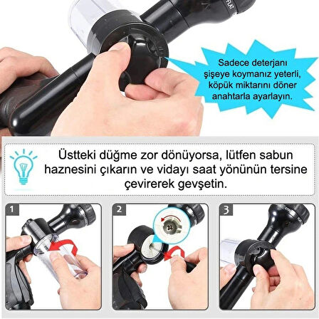 Araba Kopuk Yıkama Tabancası 8 Sprey Modu Ayarlanabilir Su Köpük Seviyesi Ergonomik Tasarım