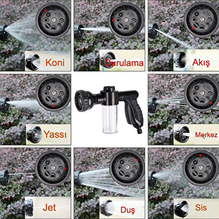 Araba Kopuk Yıkama Tabancası 8 Sprey Modu Ayarlanabilir Su Köpük Seviyesi Ergonomik Tasarım