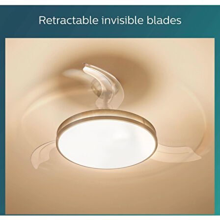 Philips  Atlas DC Fan ceiling Tavan Vantilatörlü Armatür,Açılır Kapanır Kanatlı,Kumandalı,Sarı Beyaz Işık