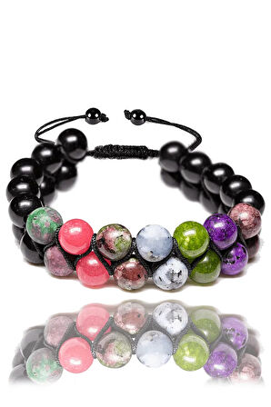 Sertifikalı Oğlak Burcu Doğal Taş Bileklik - Makrome