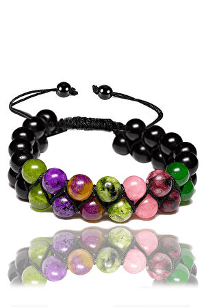 Sertifikalı Yengeç Burcu Doğal Taş Bileklik - Makrome