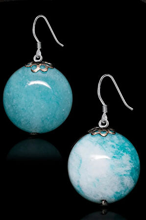 Sertifikalı Amazonit Taşı Küpe - 1.kalite