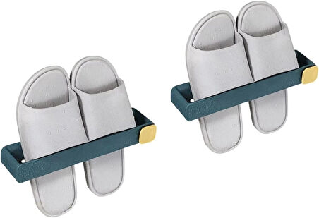 Microcase Yapışkanlı Terlik Askılığı Çok Fonksiyonlu Portatif Terlik Havlu Rafı - BEYAZ (FİLDİŞİ) AL4932 2 Adet