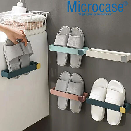 Microcase Yapışkanlı Terlik Askılığı Çok Fonksiyonlu Portatif Terlik Havlu Rafı - BEYAZ (FİLDİŞİ) AL4932 2 Adet