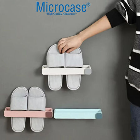 Microcase Yapışkanlı Terlik Askılığı Çok Fonksiyonlu Portatif Terlik Havlu Rafı - BEYAZ (FİLDİŞİ) AL4932 2 Adet