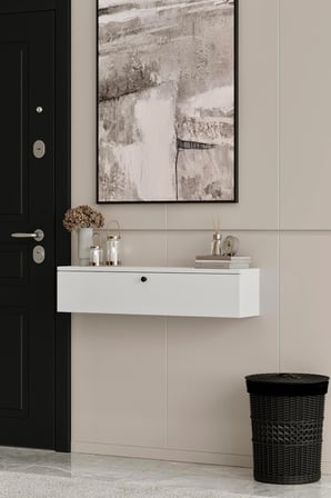 Asur Beyaz 90 cm Dresuar (100% MDF)