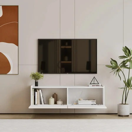 Furnitt Home Hitit 120 cm Beyaz TV Ünitesi MDF