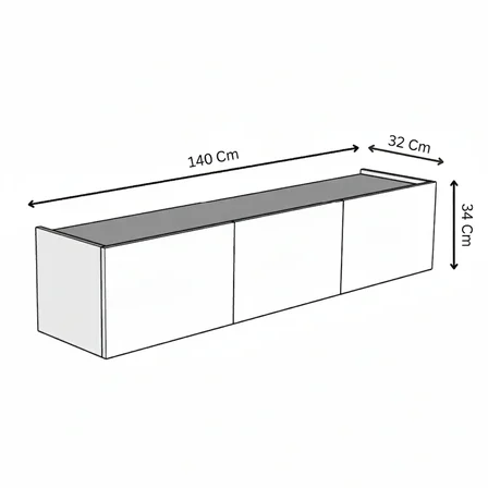 Furnitt Home Hitit 140 cm Beyaz TV Ünitesi MDF