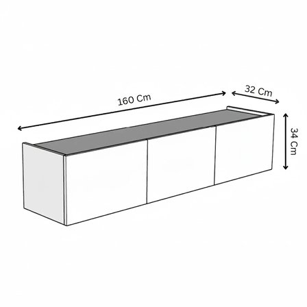Furnitt Home Hitit 160 cm Beyaz TV Ünitesi MDF