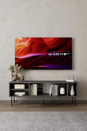 Umay Gri 120 cm TV Ünitesi (100% MDF&Metal Ayak)