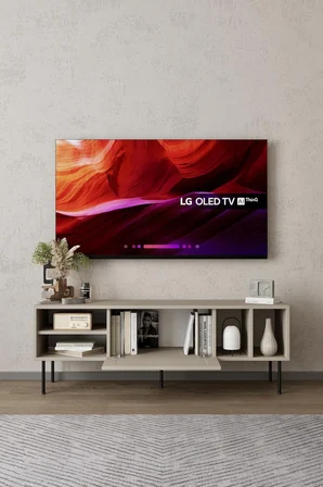 Umay Kumtaşı Bej 120 cm TV Ünitesi (100% MDF&Metal Ayak)