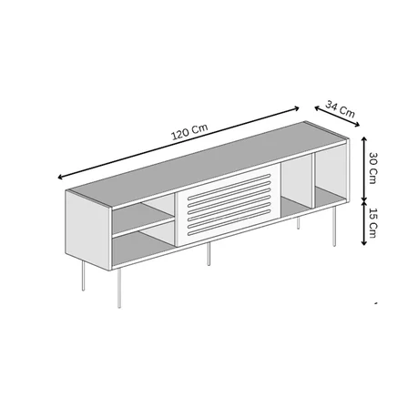Umay Kumtaşı Bej 120 cm TV Ünitesi (100% MDF&Metal Ayak)