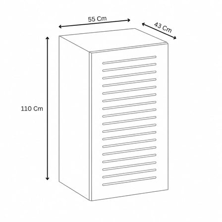 Midas Beyaz Kombi Dolabı 110 cm (100% MDF)