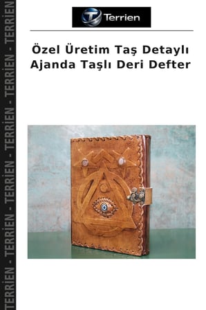 Özel Üretim Taş Detaylı Ajanda Taşlı Deri Defter
