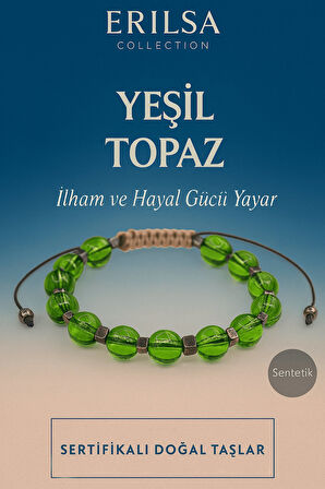 Sertifikalı Sentetik Yeşil Topaz Taş Bileklik – İlham Hayal Gücü ve Pozitif Enerji
