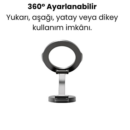 Manyetik Katlanabilir Araç Telefon Tutucu – 360° Ayarlanabilir, Çinko Alaşımlı, Ultra Dayanıklı, Kompakt Tasarım