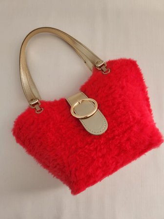 Zara Model Kanvas, Neon Fuşya, Peluş, Kadın El Çantası Fuşya