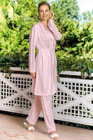 Kadın Pijama Viskon 3'lü Takım