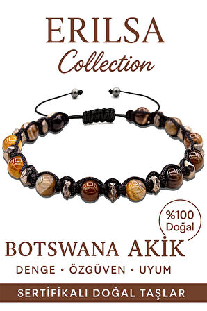 Sertifikalı Terahertz Bostwana Kahverengi Akik Taşı Bileklik – Zihinsel Arınma Topraklama Enerjisi