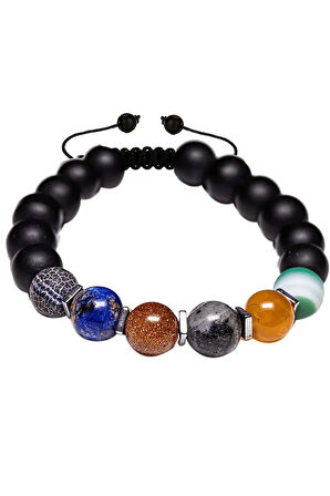 Sertifikalı Sağlıklı Yaşlılık Doğal Taş Bileklik (akik Jasper Yıldız Lapis Oniks Taşı)