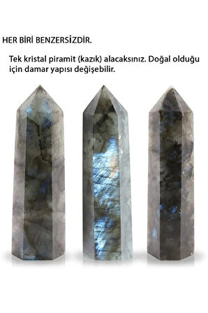 Sertifikalı 1.kalite Doğal Labradorit Taşı Piramit Kazık Obelisk Parça