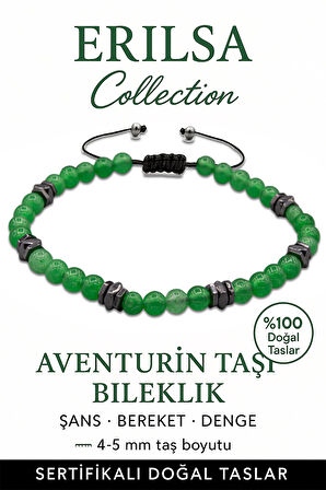 Sertifikalı Terahertz – Koyu Aventurin Taşı Bileklik (İnce Model) – Şans, Huzur ve İçsel Denge Taşı