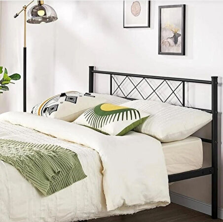 HFT HOME Metal Karyola, Çınar Metal Karyola Siyah Beyaz Gold renk seçenekli, Çift Kişilik