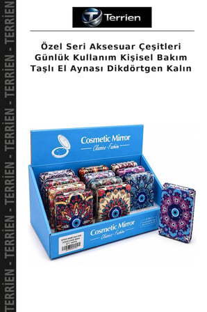Özel Seri Aksesuar Çeşitleri Günlük Kullanım Kişisel Bakım Taşlı El Aynası Dikdörtgen Kalın
