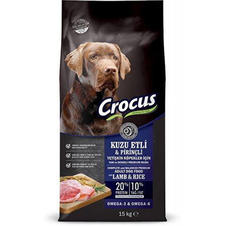 Crocus Kuzu Etli Pirinçli Yet. Köpek Maması 15 Kg