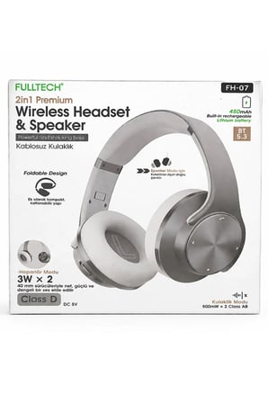 FH-09 2in1 Hoparlör Modlu Bluetooth 5.3 Kulak Üstü Kulaklık - Kulaklık & Hoparlör Bass Destekli Pembe