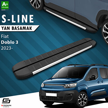 S-Dizayn Fiat Doblo 3 Uzun Şase S-Line Aluminyum Yan Basamak 213 Cm 2023 Üzeri A+ Kalite