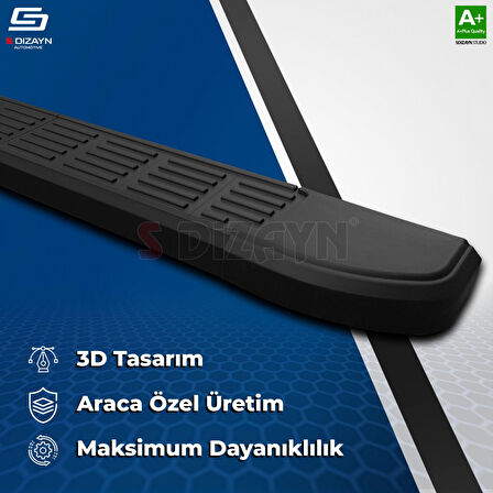 S-Dizayn Fiat Doblo 3 S-Line Siyah Yan Basamak 203 Cm 2023 Üzeri A+ Kalite