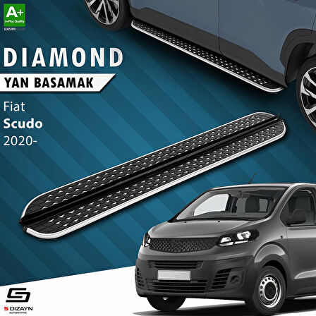 S-Dizayn Fiat Scudo 3 Kısa Şase Diamond Krom Yan Basamak 213 Cm 2020 Üzeri A+ Kalite