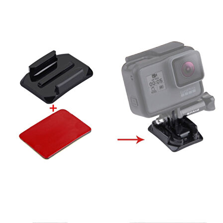 Tüm Aksiyon Kameralara Uyumlu 2 Adet Oval Zemin Aparatı+ 3M Yapışkan Bant