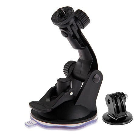 Tüm Aksiyon Kameralara Uyumlu Vantuz Vakumlu Bağlantı Aparatı + Tripod Adaptörü