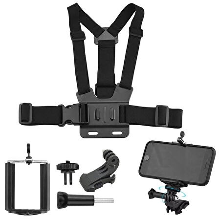 Cep Telefonu Uyumlu Göğüs Kemeri Vlog Video Çekim Seti Phone Holder Chest Body Strap