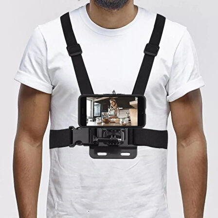 Cep Telefonu Uyumlu Göğüs Kemeri Vlog Video Çekim Seti Phone Holder Chest Body Strap