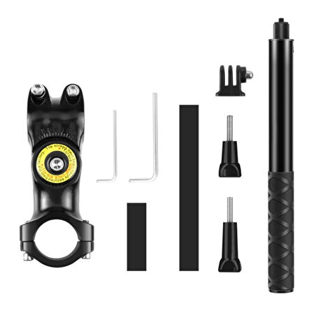 İnsta360 Uyumlu Invisible Selfie Çubuğu (Görünmez) ve Motosiklet Bağlantı Aparatı