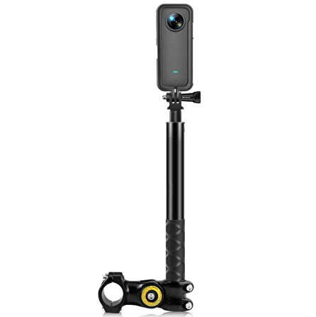 İnsta360 Uyumlu Invisible Selfie Çubuğu (Görünmez) ve Motosiklet Bağlantı Aparatı