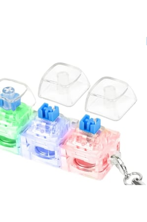 10 Adet Işıklı Klavye Tuşu Switch Anahtarlık – Basınca Duyarlı Işık Efekti, Mekanik Keycap Tasarım, Fidget Stres Oyuncağı, Keychain