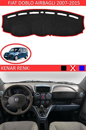 Fiat Doblo D3 2012-2015 İçin Uygun Torpido Koruma Halısı Siyah Kenar Renk Mavi